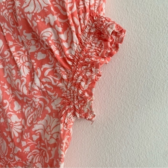 Y2K Cottage Core Boho Blouse Paisley Cotton Smocked Button Crop Top Peasant - Picture 10 of 13